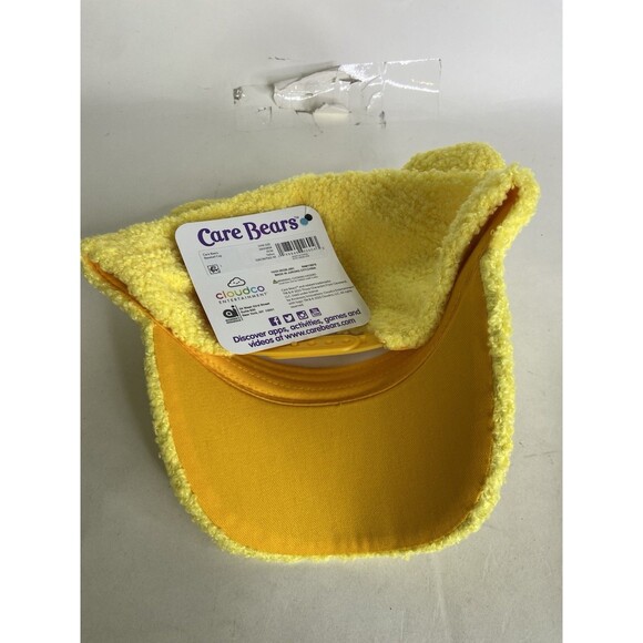Care Bears Sunshine Bear Plush  Yellow Fuzzy Snapback Hat Cap Adjustable OSFM